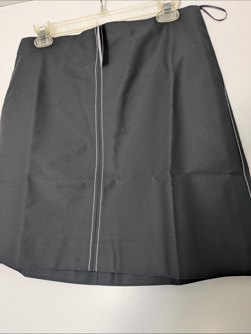 J. Crew Black Fairfax Mini Skirt with White Contrast Stitching sz 4